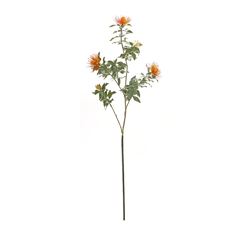 34.25" Orange Flocked Protea Sprays, 6ct.