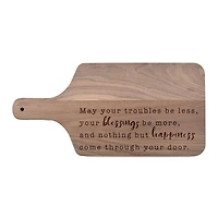 8" x 17" Blessings Be More Walnut Paddle Cutting Board