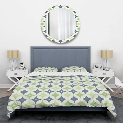 Designart 'Retro Geometric Design V' Mid-Century Duvet Cover Set