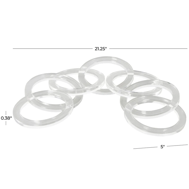 21" Clear Acrylic Plastic Chain Circular Link Sculpture