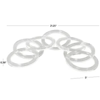 21" Clear Acrylic Plastic Chain Circular Link Sculpture