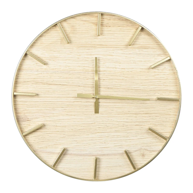 Hello Honey® 23.5'' Natural Round Wood Wall Clock