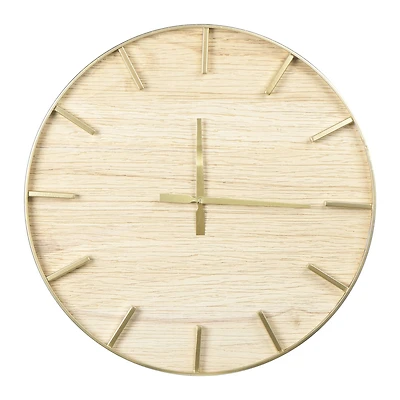 Hello Honey® 23.5'' Natural Round Wood Wall Clock