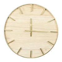 Hello Honey® 23.5'' Natural Round Wood Wall Clock