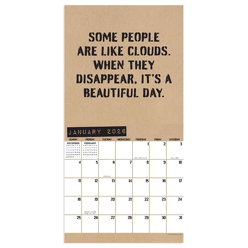 2026 Anti-Affirmations & Sarcasm Mini Calendar
