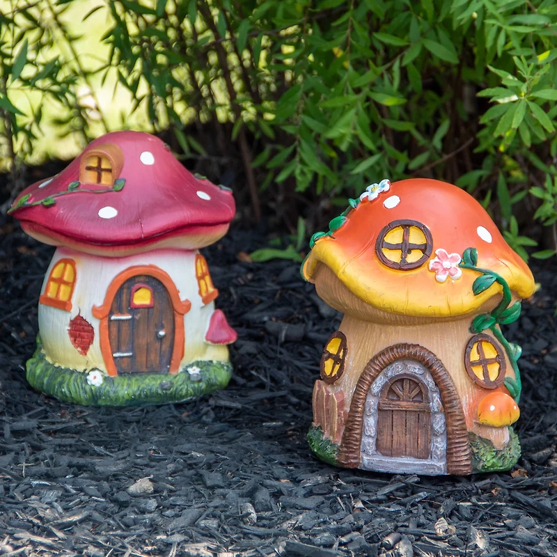 6.25" Mushroom House Outdoor Garden Statue