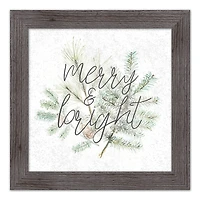 16" Merry & Bright Western Gray Framed Print