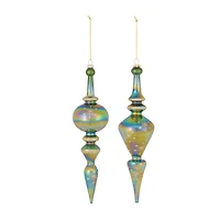 4ct. 13" Iridescent Glass Finial Drop Ornaments