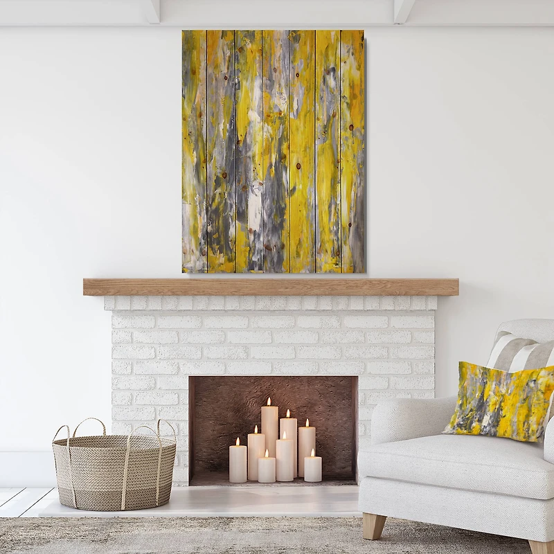 Designart - Grey and Yellow Abstract Pattern