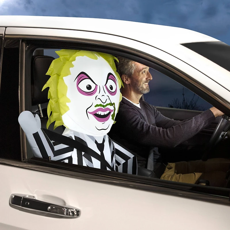 3ft. Airblown® Inflatable Stylized Beetlejuice with Treat Sack Car Buddy
