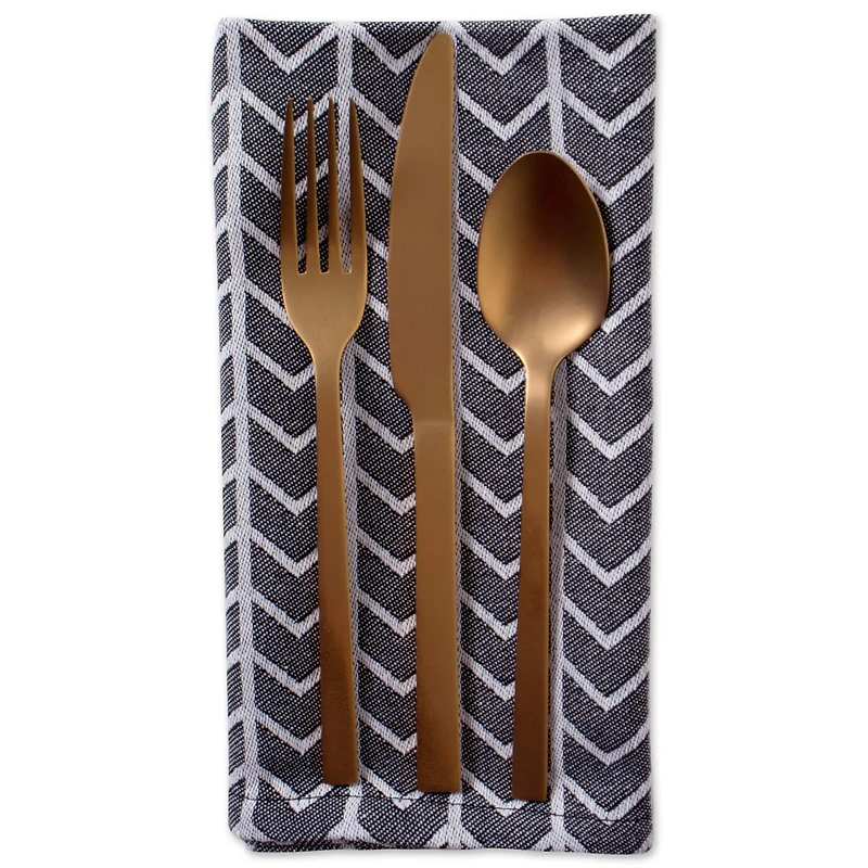 Black & White Herringbone Napkin, 6ct.