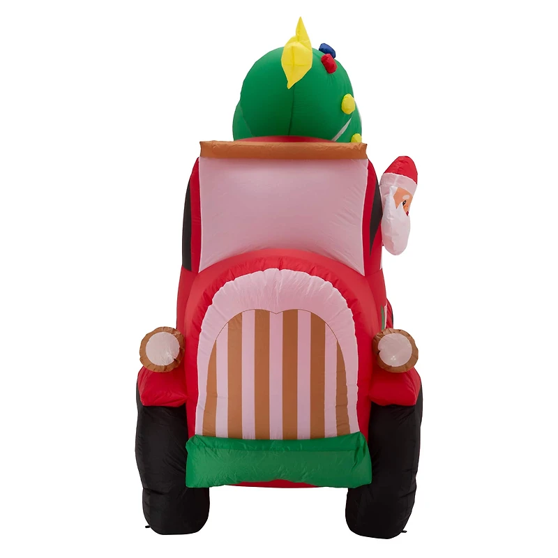 Glitzhome® 7ft. Inflatable Santa Claus On Truck