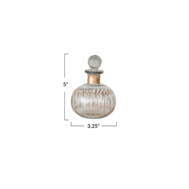 Hello Honey® 10oz. Clear & Gold Etched Glass Mini Decanter