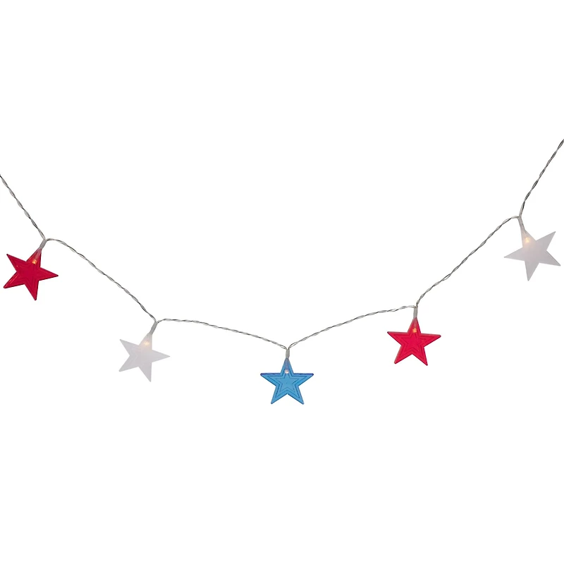 20ct. Patriotic Americana Star LED String Lights