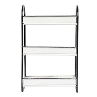 Hello Honey® 15.4" Distressed White 3-Tier Metal Tray with Black Frame