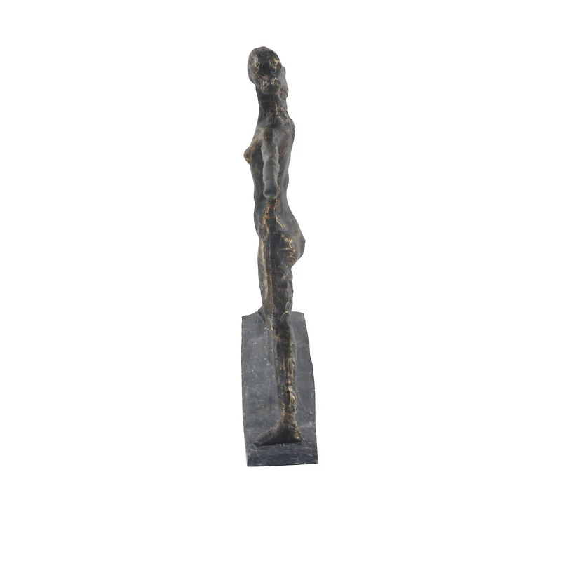 Brass Polystone Modern Sculpture, Yoga 12" x 14" x 3"