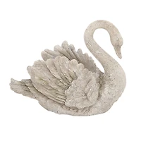 18" Gray Swan Polystone Garden Sculpture