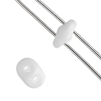 12 Pack: John Bead White Superduo Czech Glass Oval Beads, 18mm