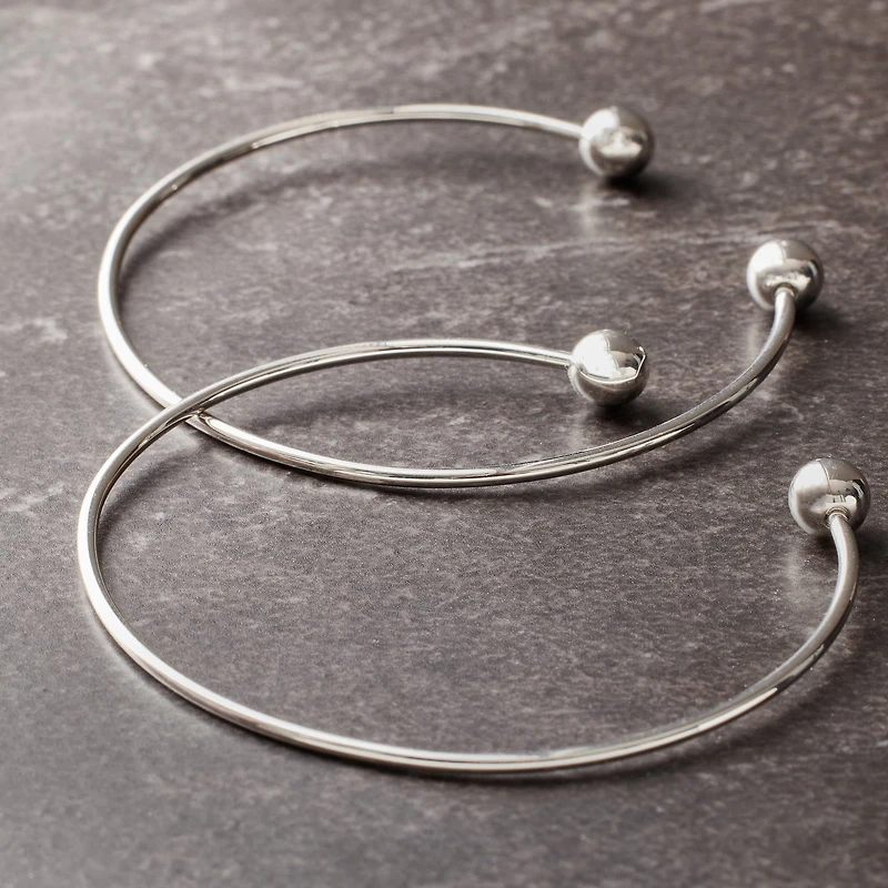 Charmalong™ Rhodium Faceted Bead Charm Bracelets by Bead Landing™