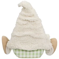 10.5" Plush Sitting Gnome with Flower Spring Figurine