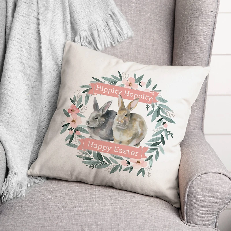 Easter Bunnies Throw Pillow