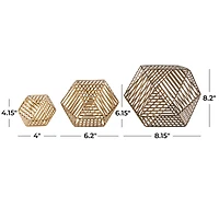 Gold Metal Geometric Sculpture Set, 3ct.