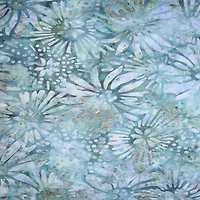 Feldman Batik Purple Turquoise Stamp Large Floral Cotton Fabric