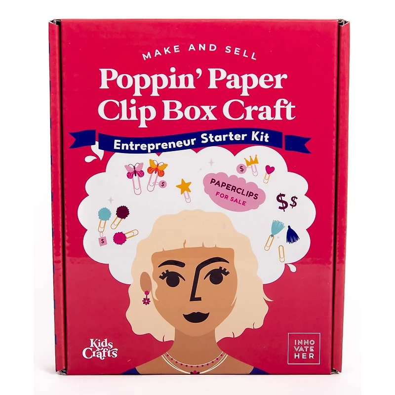 Kids Crafts Make & Sell Poppin' Paper Clip Box Craft Kit Business