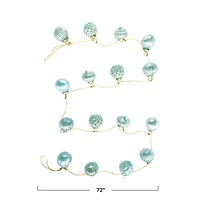 Hello Honey® 6ft. Mint Green Embossed Mercury Glass Ornament Garland