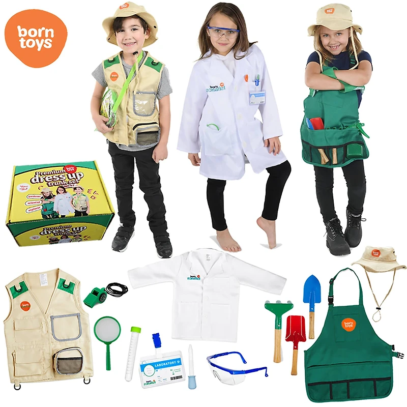 Bintiva Scienctist Explorer Gardening Dress Up & Drama Play Trunk Set