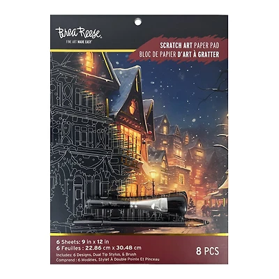 Brea Reese™ 9" x 12" Moonlight Christmas Scratch Art Paper Pad