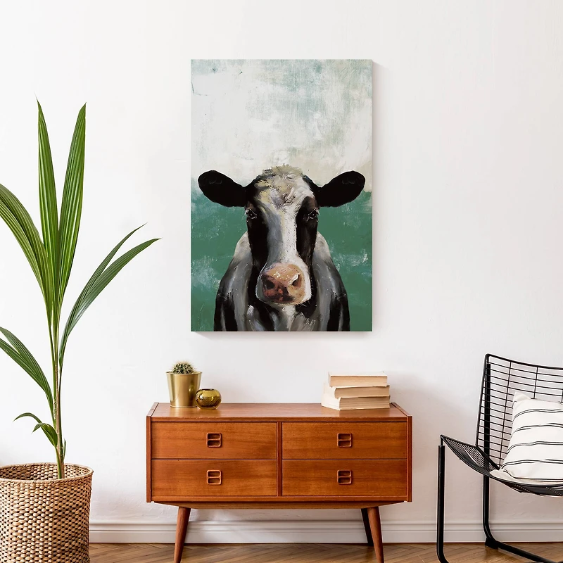 Cow Green Field 20" x 30" Canvas Wall Art