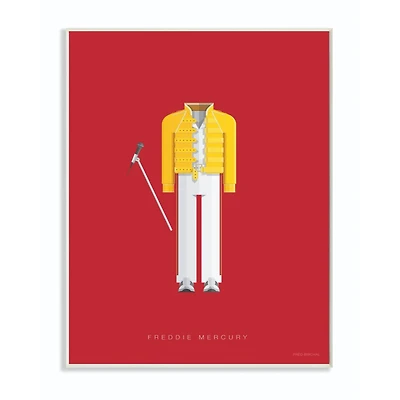 Stupell Industries Freddie Mercury Yellow Jacket Wooden Wall Plaque