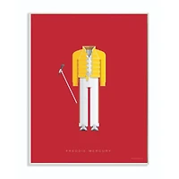 Stupell Industries Freddie Mercury Yellow Jacket Wooden Wall Plaque