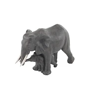 20" Dark Gray Eclectic Polystone Elephant Sculpture