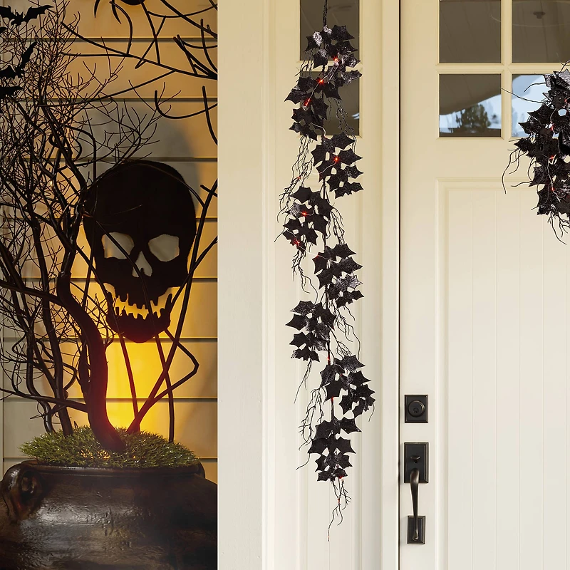 Glitzhome® 6ft. Lighted Halloween Bat Garland