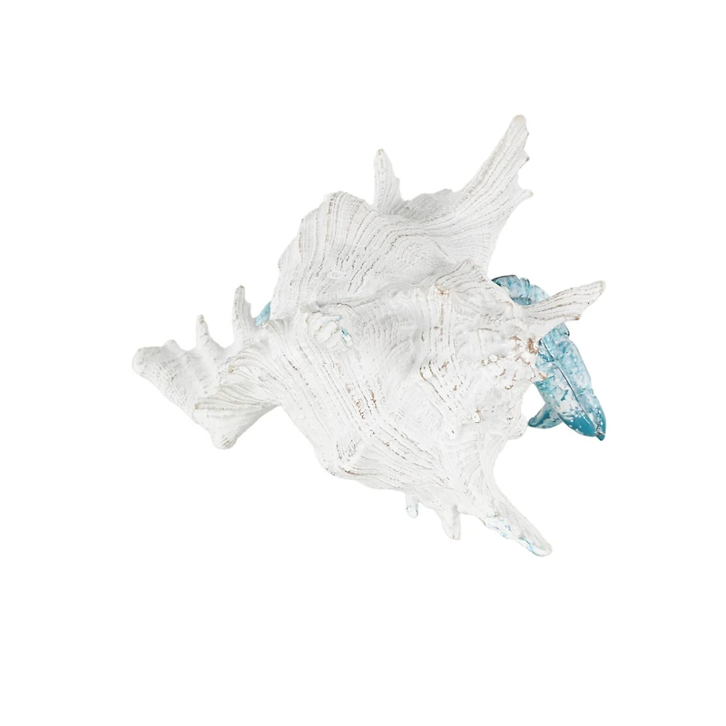 9" Polystone Crab Textured Decorative Sculpture with White Shell