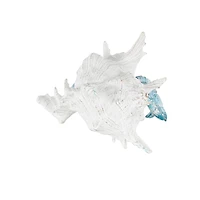 9" Polystone Crab Textured Decorative Sculpture with White Shell