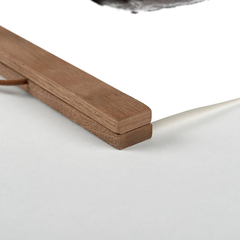 Black Blue Abstract 20" x 30" Teak Hanging Canvas