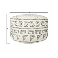 Hello Honey® 28'' Wool Blend Round Kilim Pouf