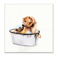 Stupell Industries Rustic Mother Bear and Cub in Bubble Bath,12" x 12"