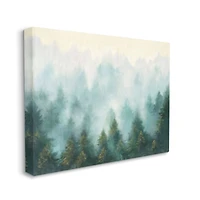 Stupell Industries Abstract Pine Forest Landscape with Mist Green Painting Design Canvas Wall Art
