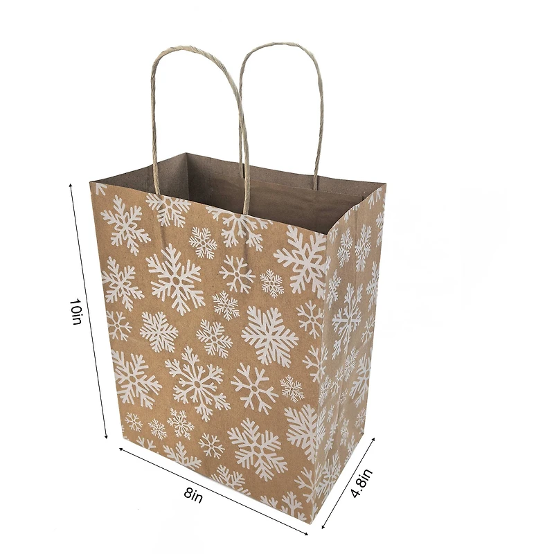 Medium Snowflakes Kraft Gift Bags, 5ct. by Celebrate It™