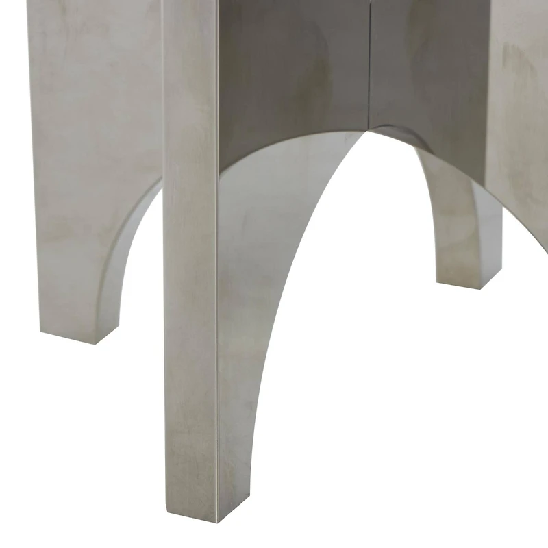 8.25" Clear Glass Orb Sculpture with Silver X-Shaped Stand