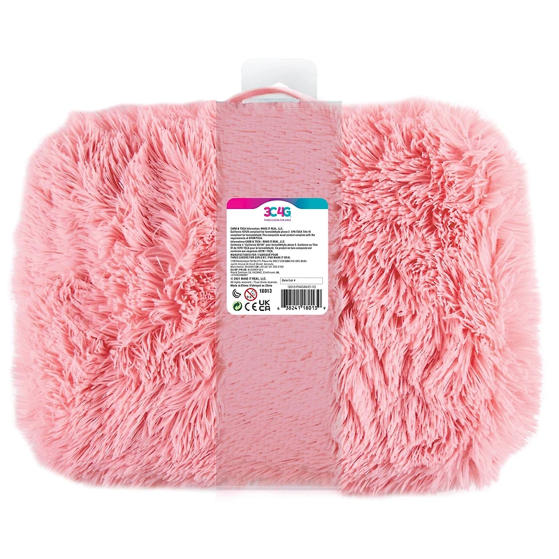 Make It Real™ 3C4G: Pink & Gold Deluxe Fur Lap Desk