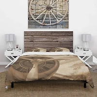 Designart 'Retro Airplanes Sepia' Traditional Bedding Set