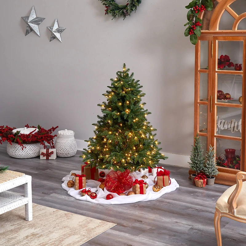 4ft. Pre-Lit South Carolina Spruce Artificial Christmas Tree, Clear Lights