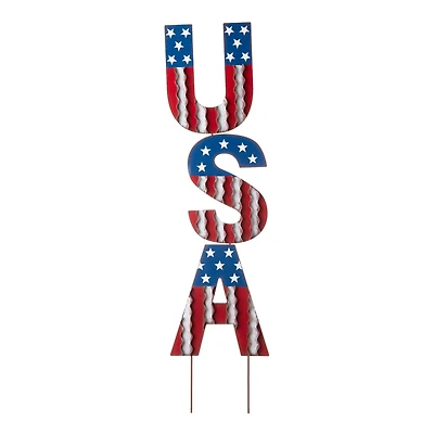 Glitzhome® 46" Metal U.S.A. Yard Stake