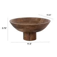 Hello Honey® 11.5" Walnut Mango Wood Footed Bowl