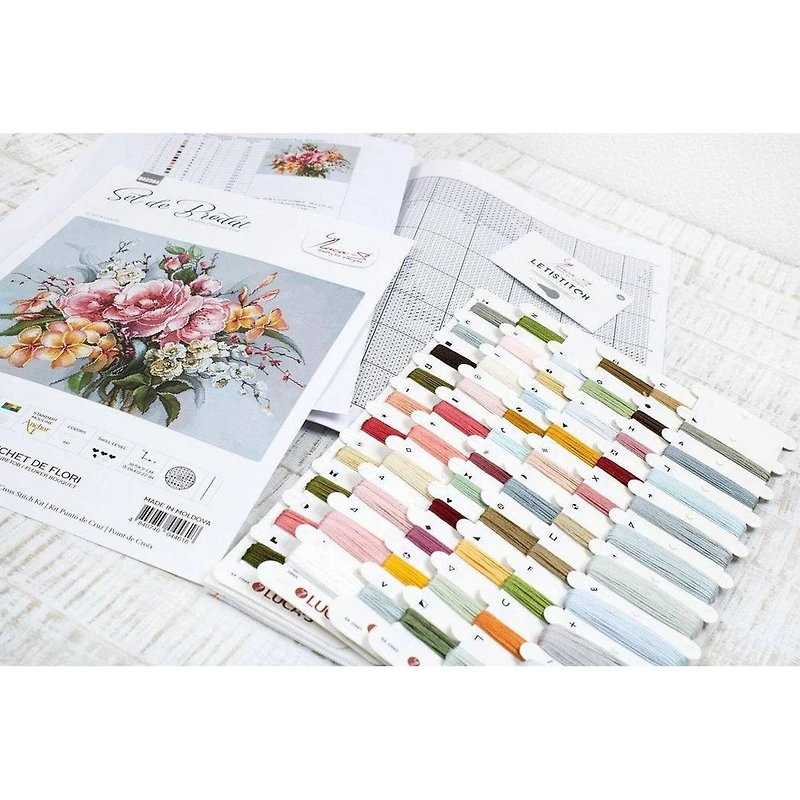 Luca-s Flower Bouquet Counted Cross Stitch Kit